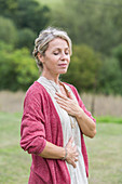 Woman practicing yoga