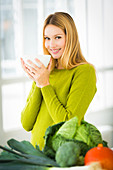 Woman eating a soup