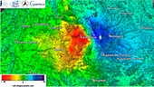 October 2016 Central Italy earthquake, satellite radar map