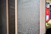 Braille printing plates, museum exhibit