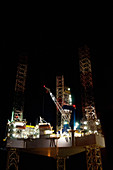 Oil rig at night