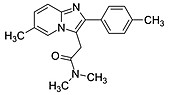Zolpidem drug molecule, skeletal formula