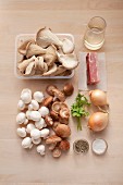 Ingredients for a mushroom dish