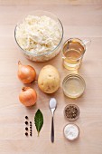 Ingredients for classic sauerkraut
