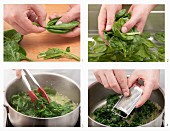 Preparing spinach