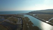 River Cuckmere estuary, aerial footage