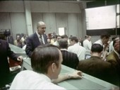 Apollo 13 mission control, shaking hands
