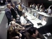 Apollo 13 mission control, watching splashdown