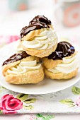 Profiteroles with chocolate drizzle