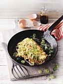Asian scrambled eggs with mung bean sprouts and chilli (Sirtfood)