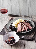 Filet steak with blackberry sauce and celery mash (Sirtfood)