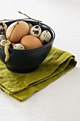 Easter eggs in a small bowl