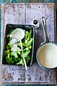 Blanched broccoli with Béchamel sauce