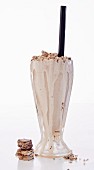 Halva milkshake in a glass with a straw (Lebanon)