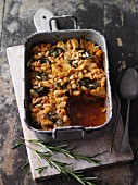 Vegan courgette and tofu lasagne with pine nuts