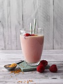 Sweet lupin and raspberry smoothie