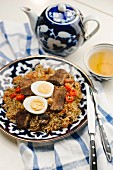 Fried rice with beef, chilli and egg