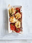Tomatoes au gratin with millet filling