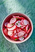 Radish salad with chopped chives
