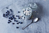 Overnight oats with blueberries