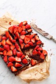 Quick and easy strawberry and chocolate tart