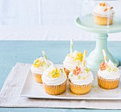 Springtime cupcakes with sugar flowers
