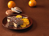 A gingerbread mousse 'star' with orange slices