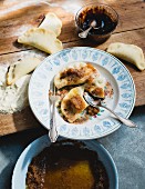 Powidltascherl (potato dumplings with plum mash)