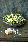 A winter Caesar salad with kale