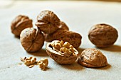 Walnuts, whole and halved