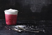 Sour cherry and yoghurt smoothie with coconut
