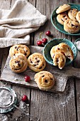 Coconut and cherry rolls