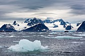 Orographic clouds and icebergs, Svalbard