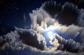 Moonlit clouds, time-exposure image