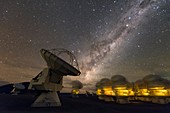 ALMA radio astronomy antenna and Milky Way