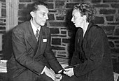 Frederic and Irene Joliot-Curie, French nuclear physicists