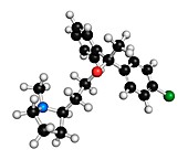 Clemastine antihistamine drug molecule