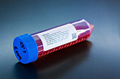 Test tube containing blood sample