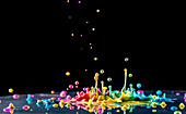 Multicoloured splashes