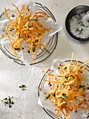 Shoestring potatoes with thyme and sea salt