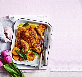 Buttery Turmeric and Mandarin Roast Chicken
