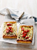 Asparagus Cheese and Tomato Tarts