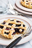 Blueberry and redcurrant tartlet