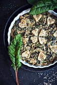 Chard quiche with pastry hearts (vegan)