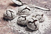 Snowball biscuits (chocolate biscuits rolled in icing sugar)