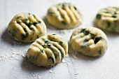 Homemade spinach gnocchi