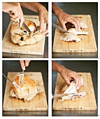 Carving a roast chicken