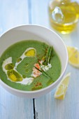 Broccoli soup with olive oil