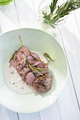 Lamb slices with rosemary