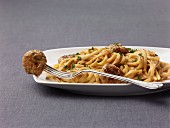 Asian style linguine with meatballs